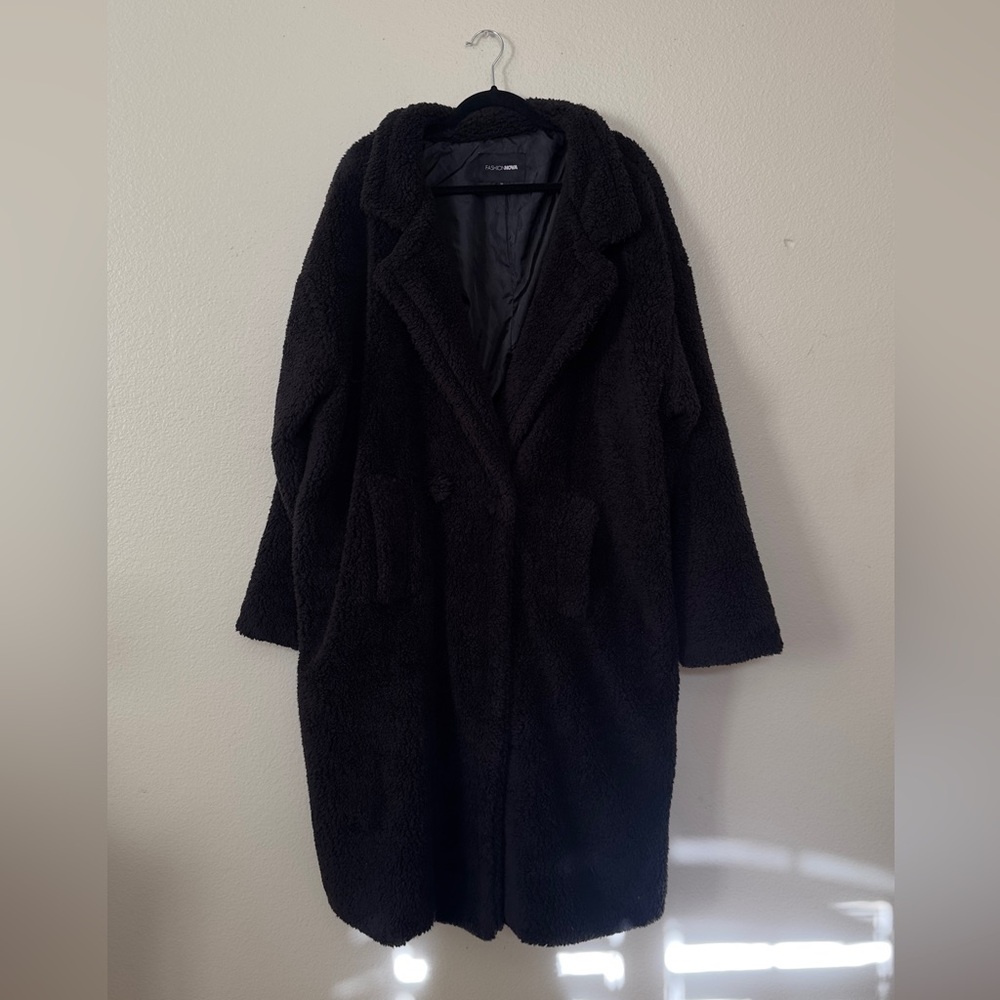 Fashion Nova Black Teddy Jacket